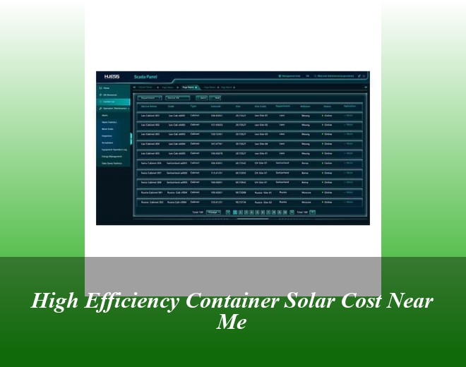 High Efficiency Container Solar Cost Near Me